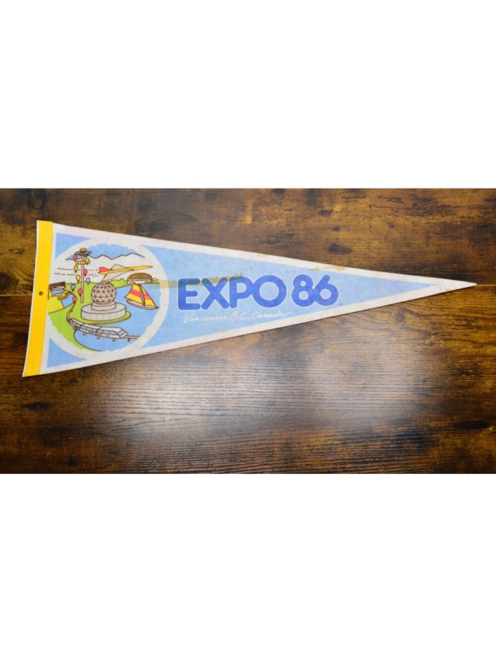 Vintage Expo 86 pennant 24 inches stained